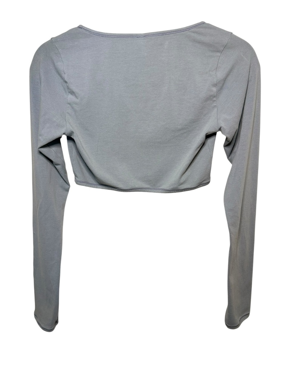 SKIMS Long Sleeve Scoop Neck Crop Top Gray Size Large Soft Lounge - Picture 3 of 8